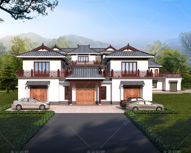 占地一千平米岳阳周先生三户中式合院案例设计欣赏